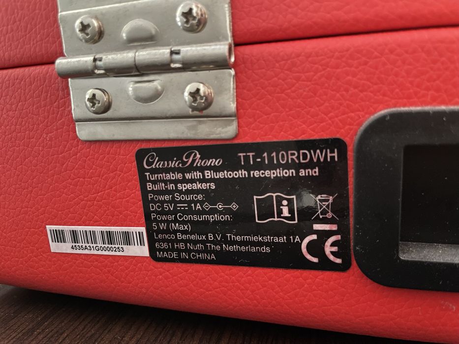Gramofon odtwarzacz do winyli Lenco tt-110 czerwony