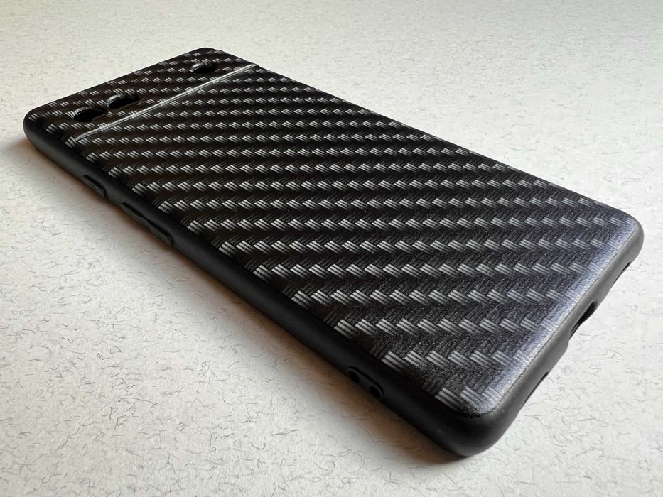 Google Pixel 6A чохол чорний "Carbon" м'який пластик чехол накладка
