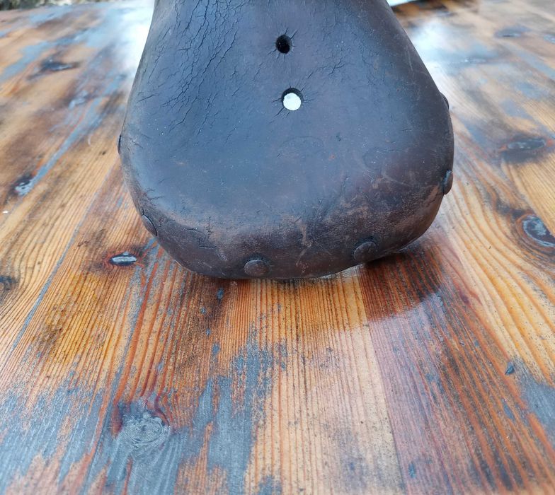 Zabytkowe Skórzane Siodełko Rowerowe