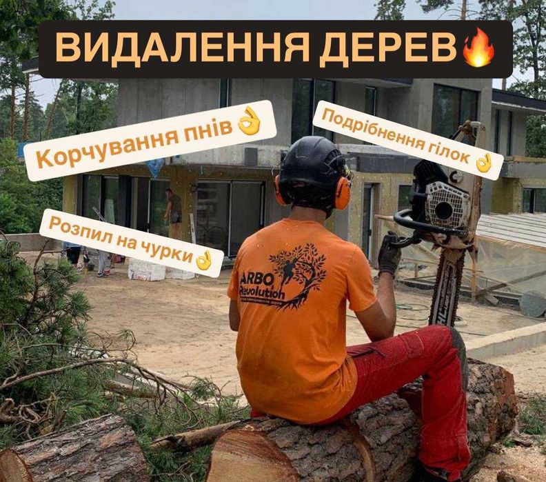 Видалення дерев| Кронування| Обрізка саду| Корчування пнів| Арборист.