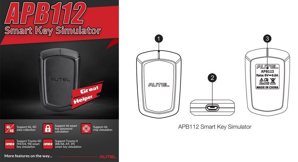 Autel APB112 Simulador Chaves Maq IM508/608/MX808 (NOVO)