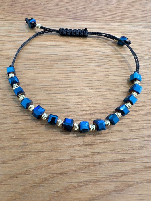 Złota Bransoletka 585, Kryształ jubilerski, Prezent, Handmade.