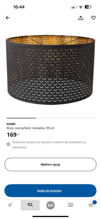 Komplet  klosz, abażur. 2 szt srednica 59cm i 44cm ikea nymö