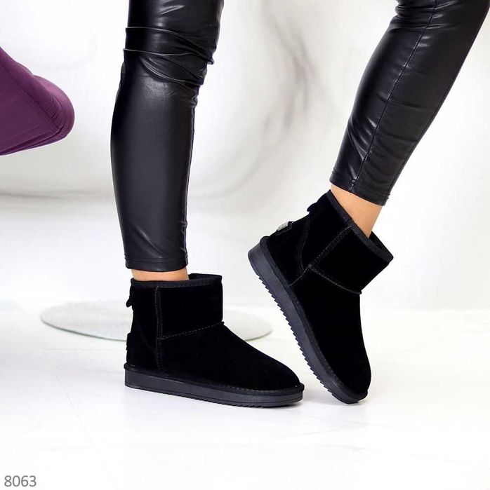 Чорні уггі ITTS натуральна замша 36р низкие угги ITTS натур замш