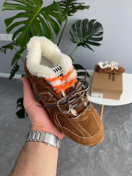 р36-41 Кросівки  New Balance 530 Miu miu Beige Brown Fur