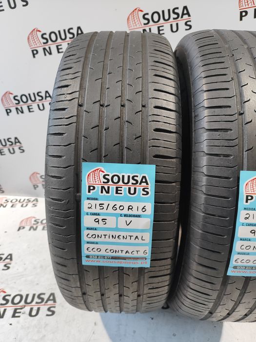 2 pneus semi novos 215-60R16 Continental - Oferta da entrega em casa