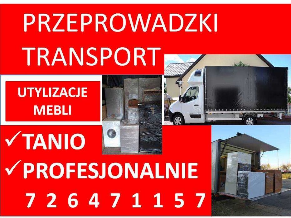 Przeprowadzki transport utylizacja i Wywóz nie potrzebnych mebli przewóz  rzeczy tani transport przewóz AGD I RTV Bełchatów Auta z Windą