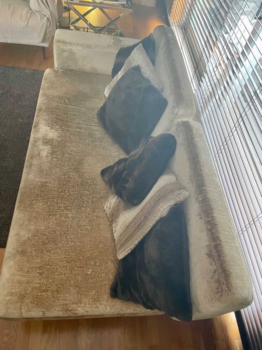 Sofá Tecido 3 lugares bege