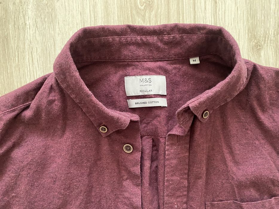 Bordowa flanelowa koszula Mark&Spencer m bawełna
