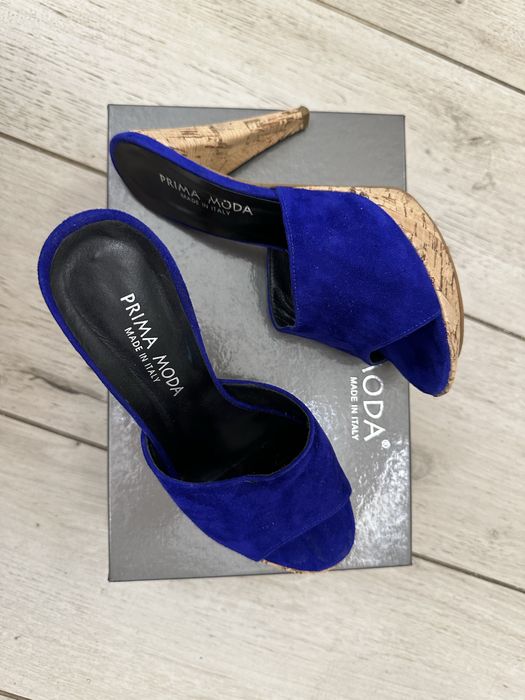 Prawie nowe skórzane chabrowe klapki rozm.36