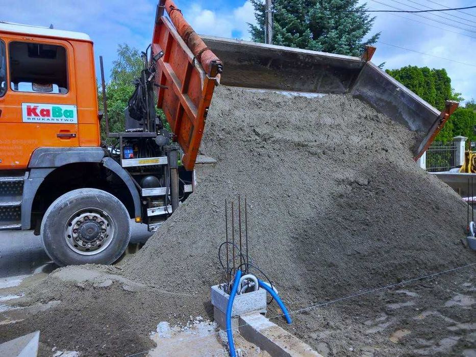 Podsypka pod kostkę, Stabilizacja, Beton półsuchy i Towarowy Nasielsk