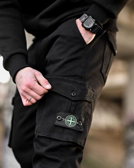 Зимові джинси джогери чоловічі на флісі Stone / тёплые джинсы на флисе