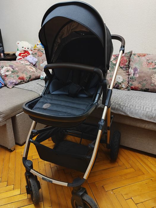 Коляска 3 в 1 Lionelo AMBER BLACK ONYX