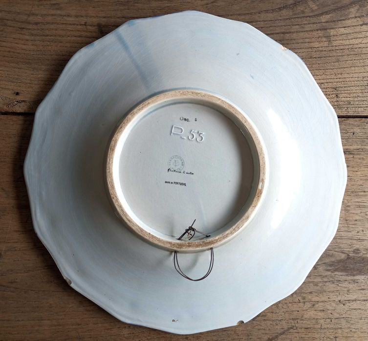 Antigo prato em faiança Carvalhinho Porto 39 cm