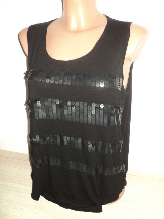 Czarna bluzka bez rękawów River Island roz. 36 S