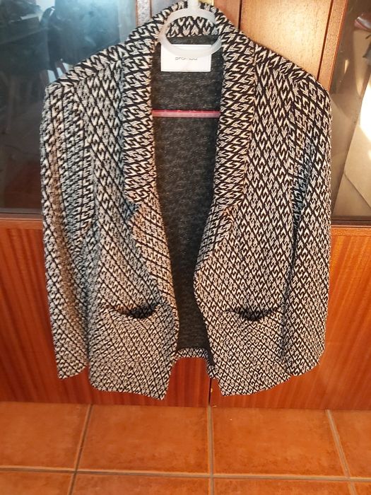 Casao estampado preto e branco