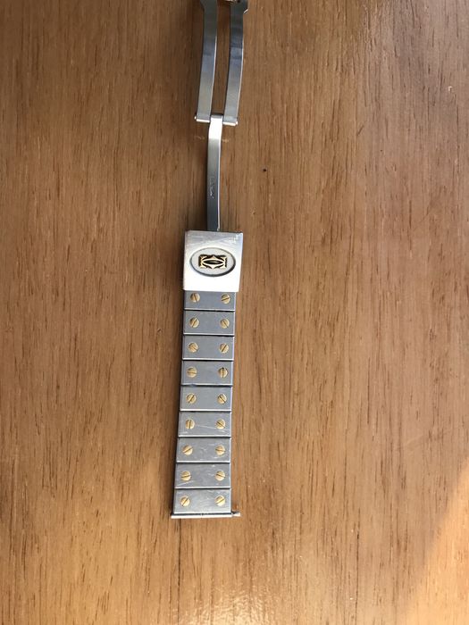 elos bracelete relogio cartier santos (aco e ouro)