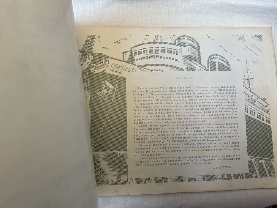 Caderneta antiga Navios e Navegadores, incompleta