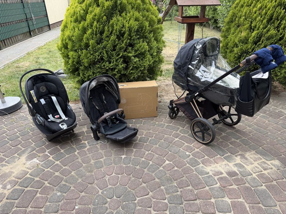 Wozek Zwstaw Cybex Priam Lux Carry  4.0 Rose Gold 4 in 1 Baza i Fotelik