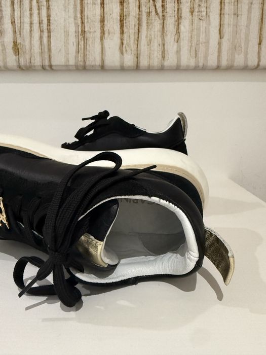 Sneakersy skórzane czarne Carinii 39 czarne