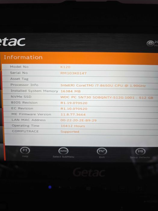 Захищений планшет/ноутбук Getac K120 (i7-8650 /16GB/512 GB 4G/GPS)