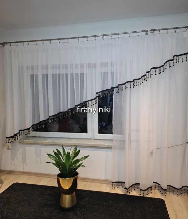 firana balkonowa czarne koraliki nr 171