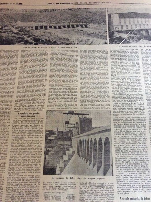 Jornal do Comércio, 1953. Tema principal: A electrificação do país