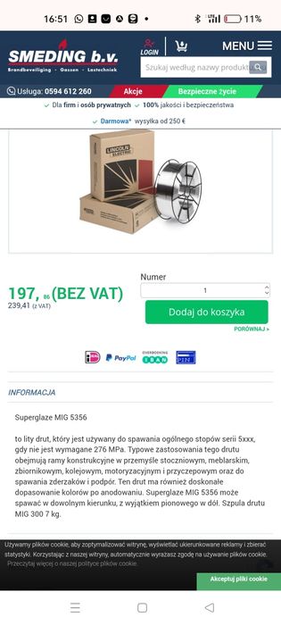 Drut do aluminium migomat dwie rolki