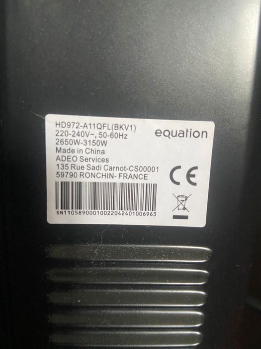 Aquecedor Equation com garantia