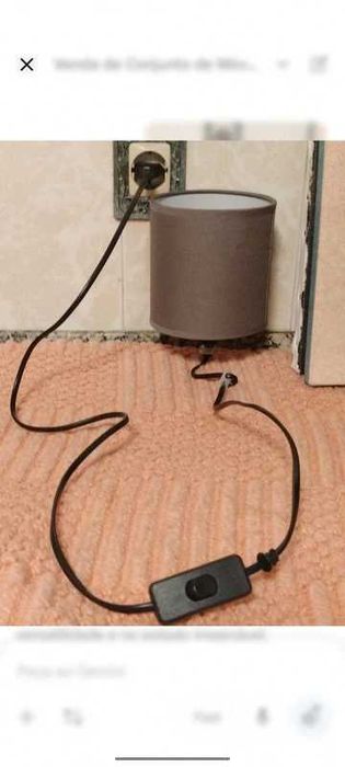 Candeeiro de mesa cinzento – muito bom estado