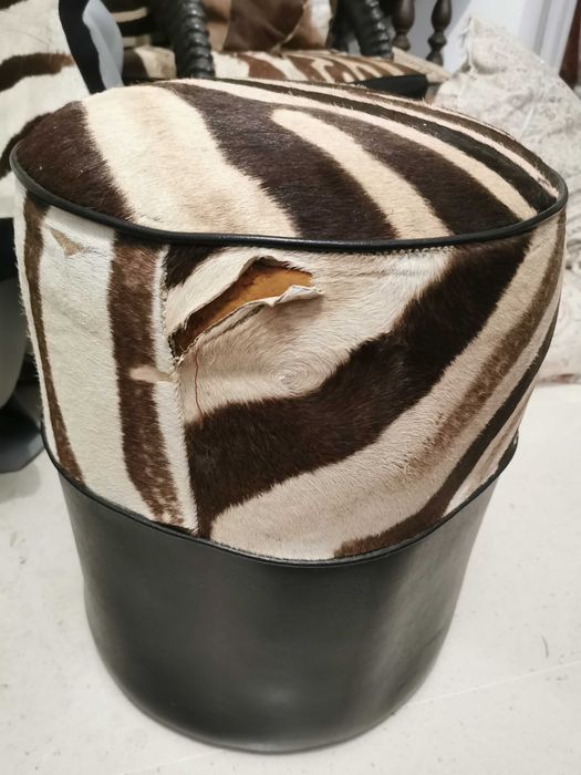 Banco em pele de zebra