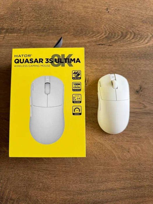 Ігрова мишка HATOR Quasar 3S Ultima 8K Wireless, біла, нова