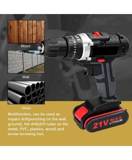 Aparafusadora/Berbequim sem fios, 25 níveis de torque - Goeik