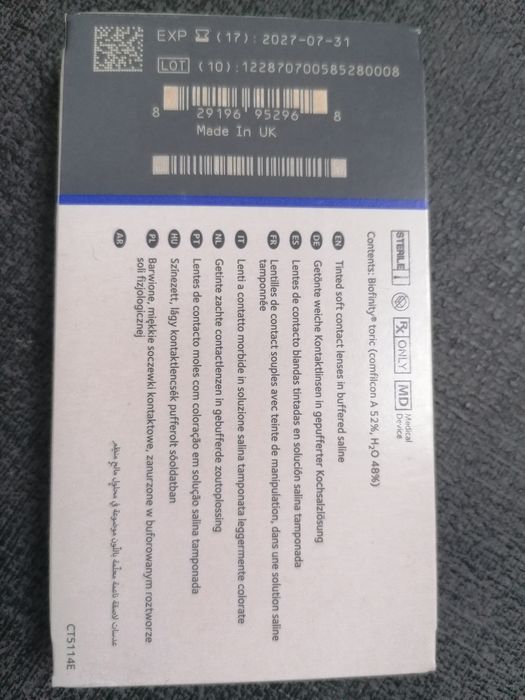 Lentes de contacto Biofinity toric