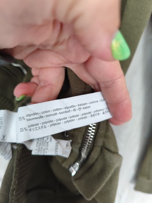 Khaki zapinana bluza z kapturem Zara Man S