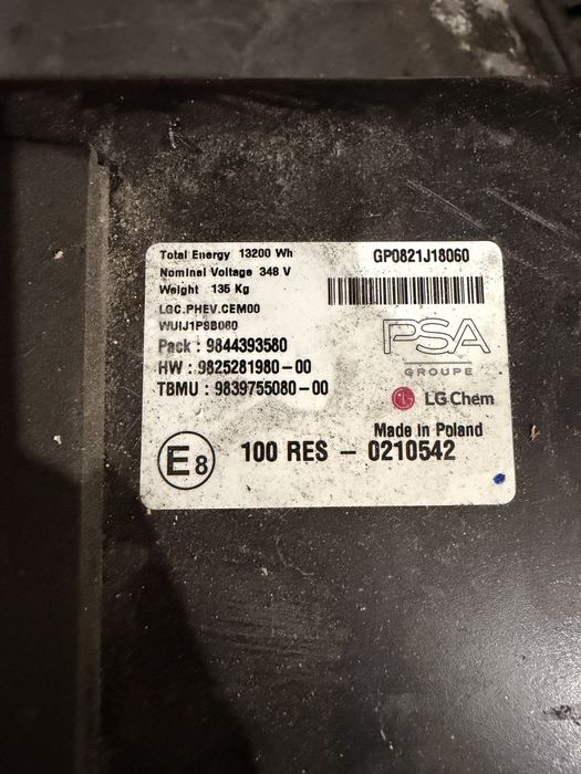 Bateria peugeot 3008 com a ref  9844393580