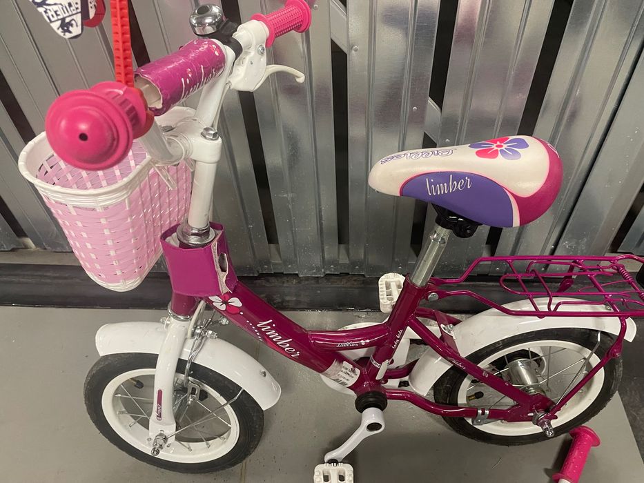 Rower dziecięcy 16" LIMBER GIRL biało-różowy