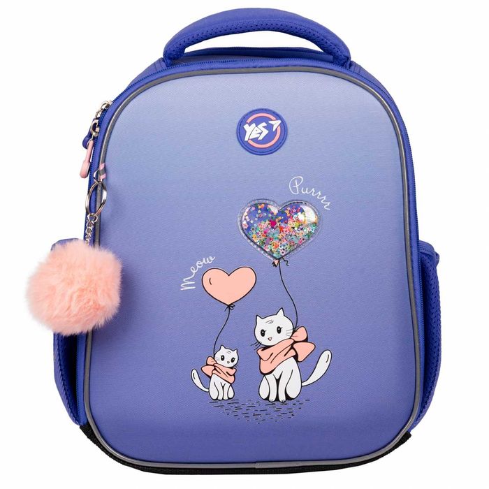 Рюкзак шкільний каркасний YES Purr Meow H-100 + пенал + сумка