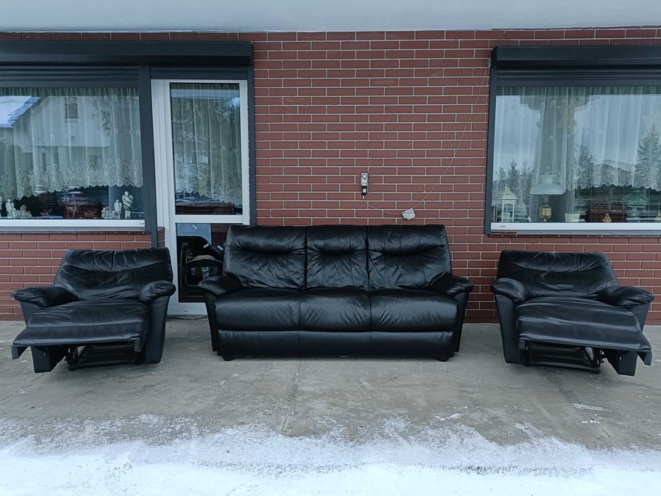 Sprzedam wypoczynek ze skóry -Skóra -skórzany –skórzana -skórzane