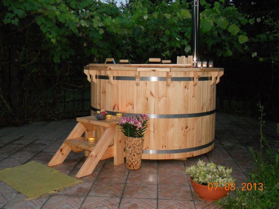 Gorąca Beczka Kąpielowa 180cm Balia Bania Ruska Sauna Ogrodowa