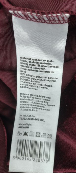 Sukienka bordowa Tatuum