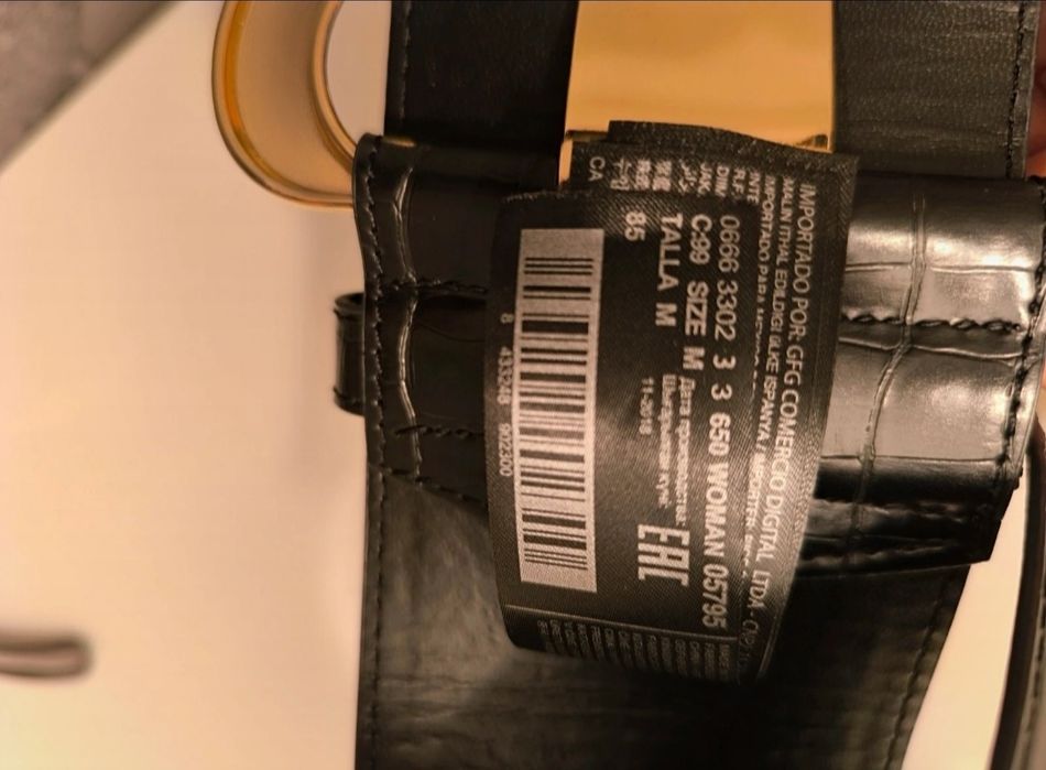 Pasek z klamrą szeroki mango