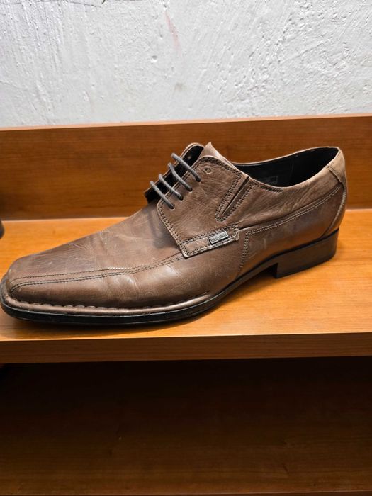 Męskie eleganckie buty skórzane Bugatti 45 brązowa skóra