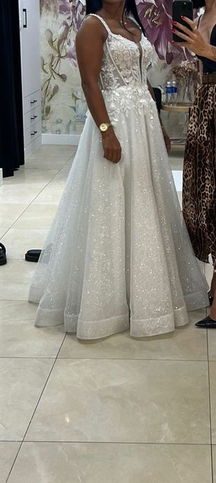 Suknia ślubna brokat błyszcząca xs/s