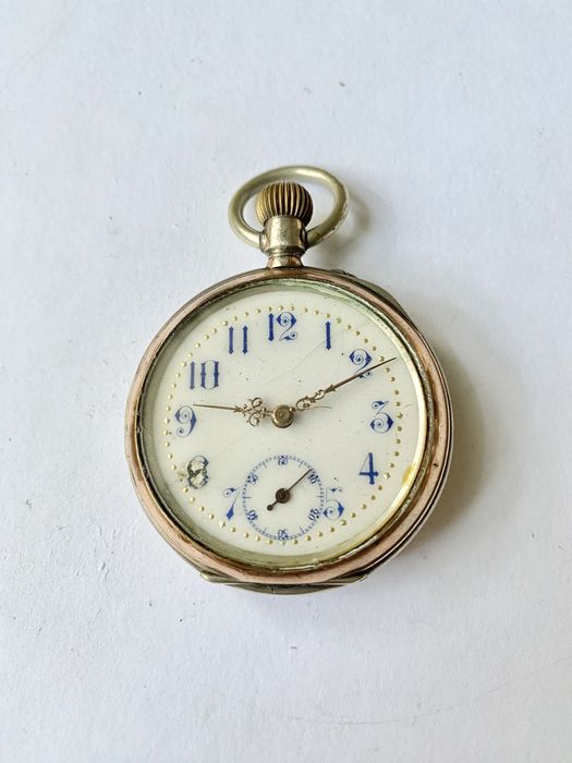 Карманные часы серебро , швейцария 50 мм