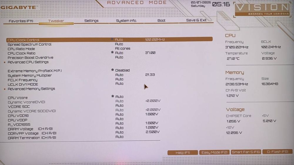 Gigabyte B550 VISION D-P Amd Ryzen 3000-5000