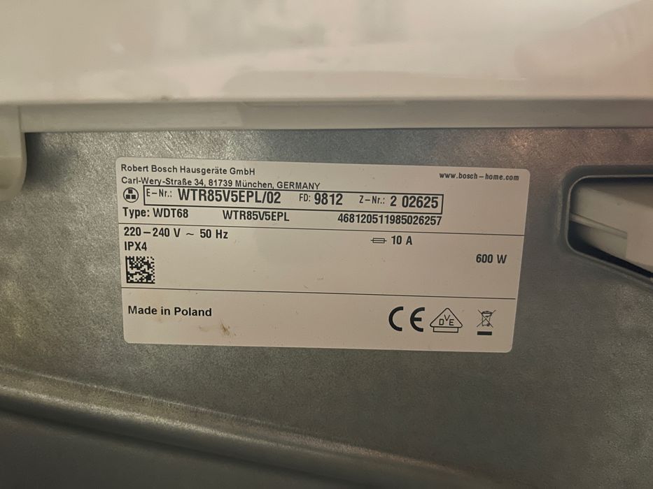 Suszarka do ubran  bosch 100% sprawna oszczedna