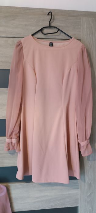 Sukienka mama i córka matchy matchy pudrowy róż