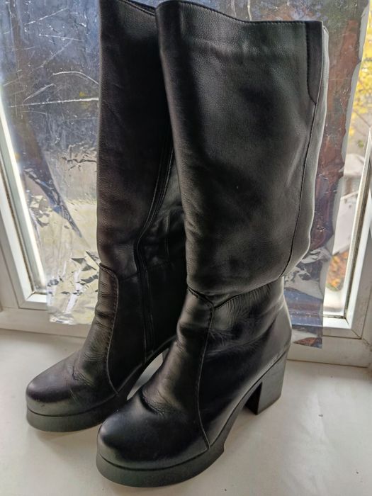 Зимові шкіряні сопоги жіночі 38 розмір