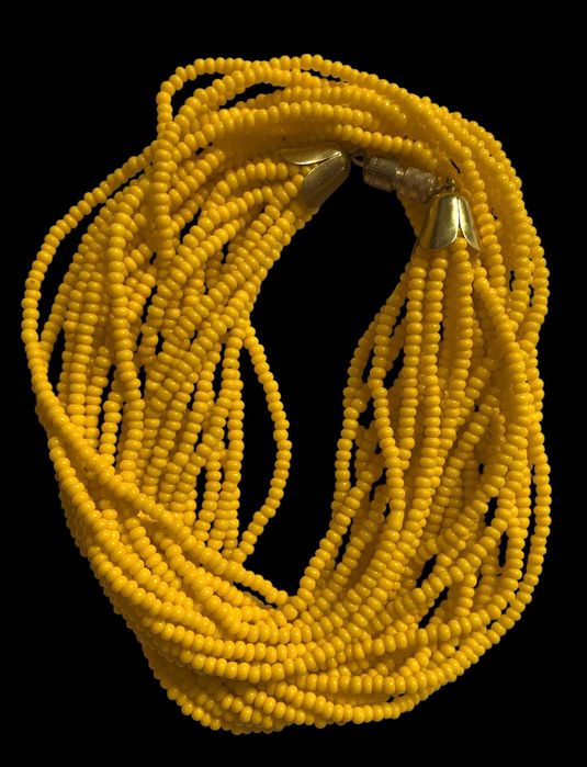 PRL: Stary Damski Naszyjnik z Koralików. Piękny Odcień